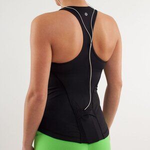 Lululemon Womens Lululemon Cardio Kick Tank Top Mesh Panels Racerback In Black